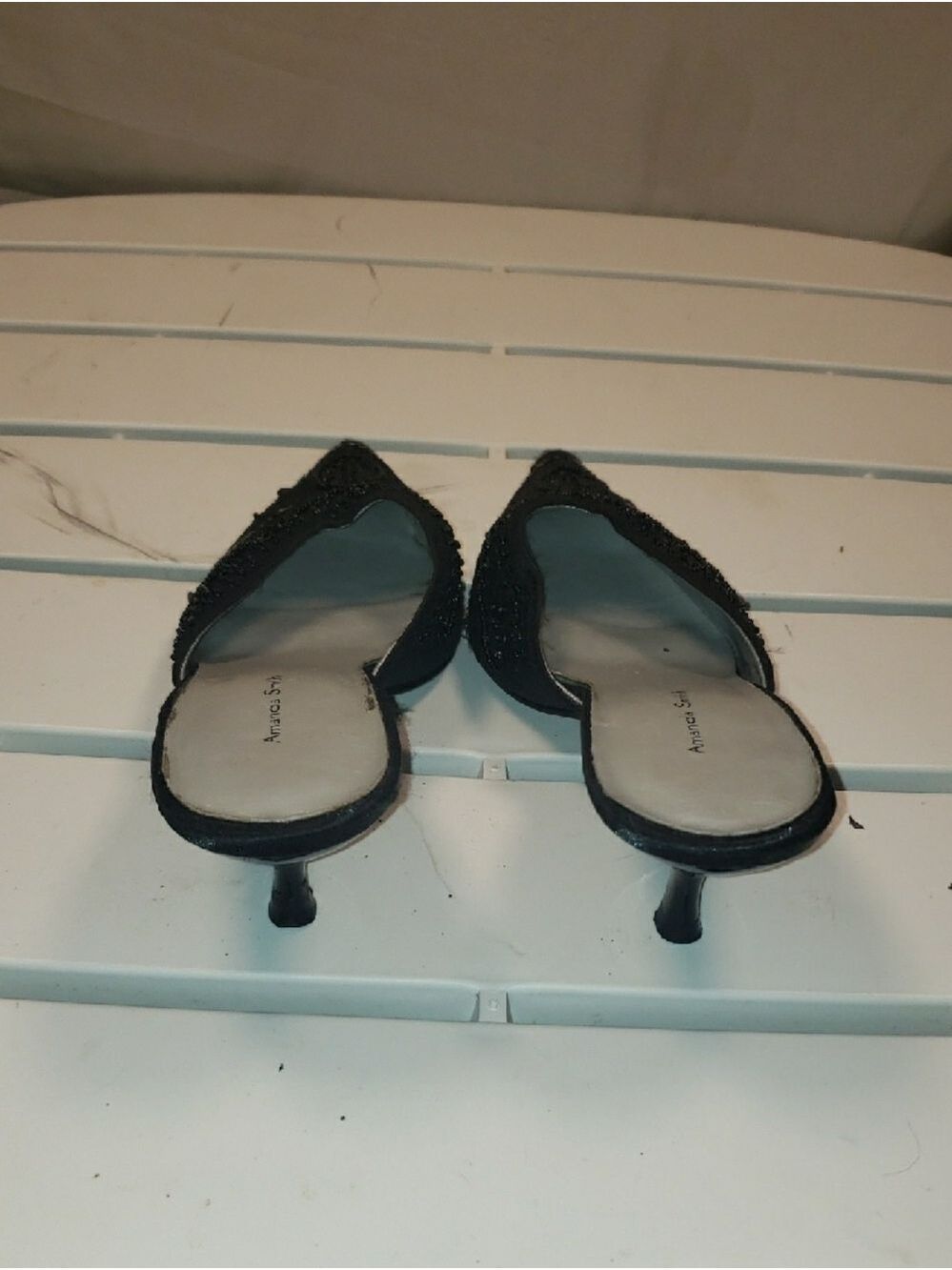 Amanda Smith Black Beaded Pointed Mules - 7 - Picture 7 of 8